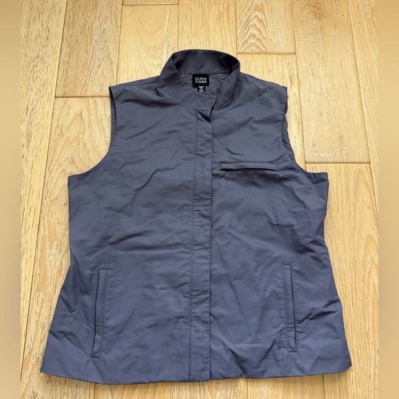 Eileen Fisher zip up vest size L purple - Picture 2 of 8